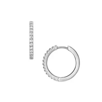 Boucles d&rsquo;oreilles créoles Ellis Pavé Glitz en acier inoxydable