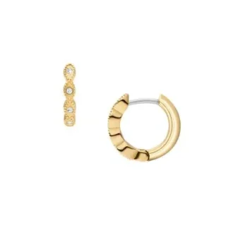 Boucles d&rsquo;oreilles créoles Ellis Pavé Glitz en acier inoxydable doré