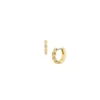 Boucles d&rsquo;oreilles créoles Ellis Pavé Glitz en acier inoxydable doré