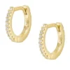 Boucles d&rsquo;oreilles créoles Ellis Pavé Glitz en argent sterling doré