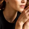 Boucles d&rsquo;oreilles créoles Ellis Pavé Glitz en laiton argenté