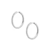 Boucles d&rsquo;oreilles créoles Ellis Pavé Glitz en laiton argenté