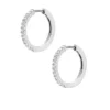 Boucles d&rsquo;oreilles créoles Ellis Pavé Glitz en laiton argenté