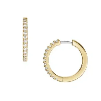 Boucles d&rsquo;oreilles créoles Ellis Pavé Glitz en laiton doré