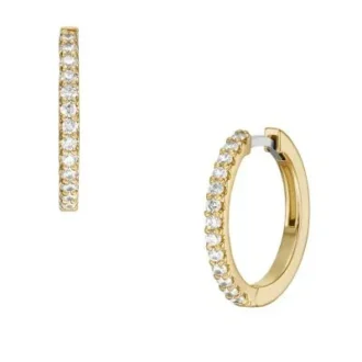 Boucles d&rsquo;oreilles créoles Ellis Pavé Glitz en laiton doré