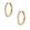 Boucles d&rsquo;oreilles créoles Ellis Pavé Glitz en laiton doré