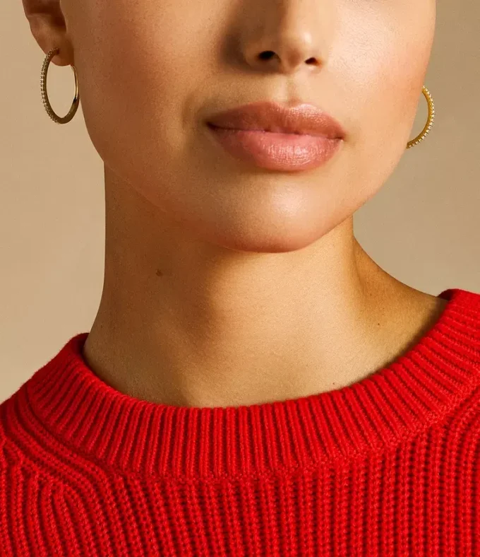 Boucles d&rsquo;oreilles créoles Ellis Pavé Glitz en laiton doré