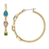 Boucles d&rsquo;oreilles créoles en acier inoxydable doré de la collection Good Luck