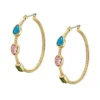 Boucles d&rsquo;oreilles créoles en acier inoxydable doré de la collection Good Luck