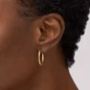 Boucles d&rsquo;oreilles créoles en acier inoxydable doré Ellis Essentials