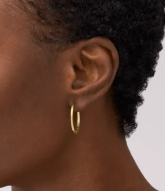 Boucles d&rsquo;oreilles créoles en acier inoxydable doré Ellis Essentials