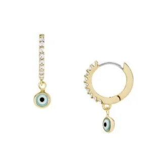 Boucles d&rsquo;oreilles créoles en laiton Sutton Evil Eye