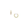 Boucles d’oreilles créoles Harlow en acier inoxydable doré à texture linéaire Boucles d’oreilles créoles Harlow en acier inoxydable doré à texture linéaire