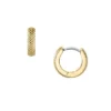 Boucles d’oreilles créoles Harlow en acier inoxydable doré à texture linéaire Boucles d’oreilles créoles Harlow en acier inoxydable doré à texture linéaire