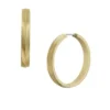 Boucles d’oreilles créoles Harlow en acier inoxydable doré à texture linéaire Boucles d’oreilles créoles Harlow en acier inoxydable doré à texture linéaire
