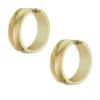 Boucles d’oreilles créoles Harlow en acier inoxydable doré à texture linéaire Boucles d’oreilles créoles Harlow en acier inoxydable doré à texture linéaire