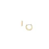 Boucles d’oreilles créoles Harlow en acier inoxydable doré à texture linéaire Boucles d’oreilles créoles Harlow en acier inoxydable doré à texture linéaire