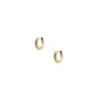 Boucles d’oreilles créoles Harlow en acier inoxydable doré à texture linéaire Boucles d’oreilles créoles Harlow en acier inoxydable doré à texture linéaire