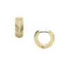 Boucles d’oreilles créoles Huggie Harlow en acier inoxydable doré à texture linéaire Boucles d’oreilles créoles Huggie Harlow en acier inoxydable doré à texture linéaire