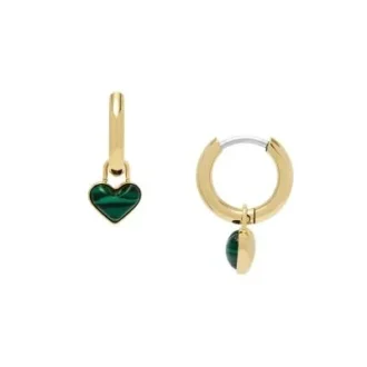 Boucles d&rsquo;oreilles créoles Sutton Modern Meadows en malachite reconstituée
