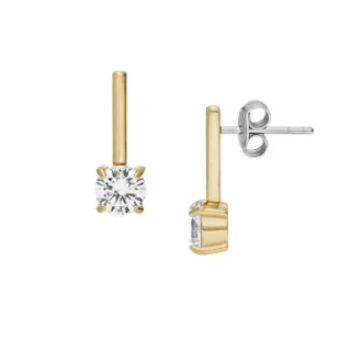 Boucles d&rsquo;oreilles pendantes Ellis Shaky Glitz en acier inoxydable doré