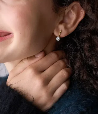 Boucles d&rsquo;oreilles pendantes Ellis Shaky Glitz en acier inoxydable doré