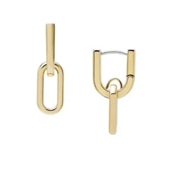 Boucles d&rsquo;oreilles pendantes Heritage D-Link en acier inoxydable doré