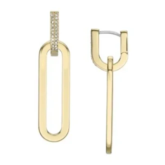 Boucles d&rsquo;oreilles pendantes Heritage D-Link Glitz en acier inoxydable doré