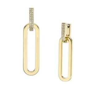 Boucles d&rsquo;oreilles pendantes Heritage D-Link Glitz en acier inoxydable doré