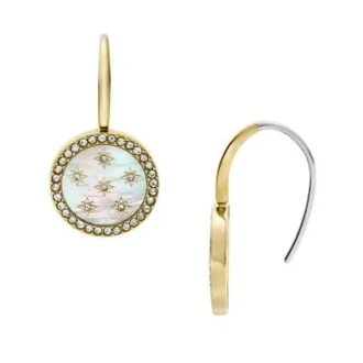 Boucles d&rsquo;oreilles pendantes Merrit Classic en acier inoxydable doré et nacre