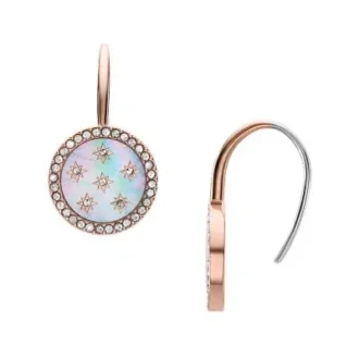 Boucles d&rsquo;oreilles pendantes Merrit Classic en acier inoxydable doré à l&rsquo;or rose et nacre