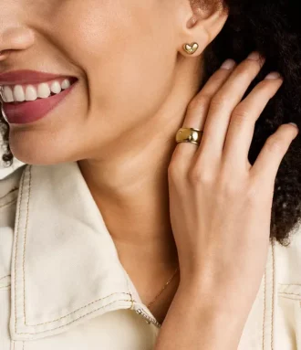 Boucles d&rsquo;oreilles Sadie All My Love en acier inoxydable doré