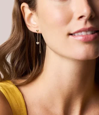 Boucles d&rsquo;oreilles Sutton Heartbeat en laiton doré