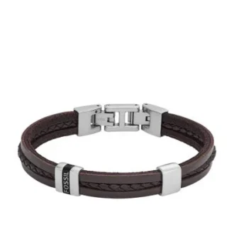 Bracelet à bracelet en cuir marron Townsman Leather Essentials