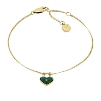 Bracelet à chaîne avec cœur en malachite reconstituée Sutton Modern Meadows