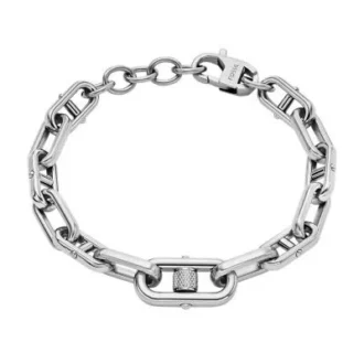 Bracelet à chaîne en acier inoxydable avec texture moletée