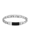 Bracelet à chaîne en acier inoxydable avec texture moletée
