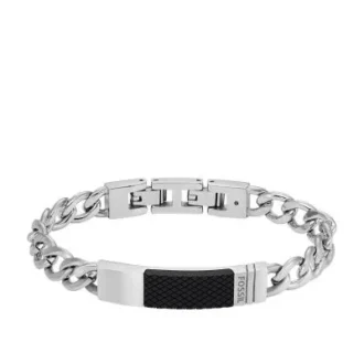 Bracelet à chaîne en acier inoxydable avec texture moletée