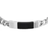 Bracelet à chaîne en acier inoxydable avec texture moletée