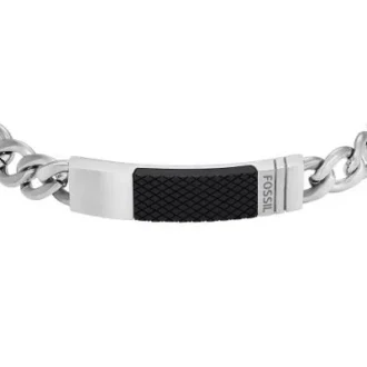 Bracelet à chaîne en acier inoxydable avec texture moletée