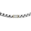 Bracelet chaîne en acier inoxydable bicolore à texture moletée à la machine