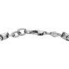 Bracelet chaîne en acier inoxydable bicolore à texture moletée à la machine