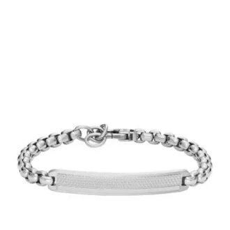 Bracelet d&rsquo;identification en acier inoxydable avec texture moletée à la machine