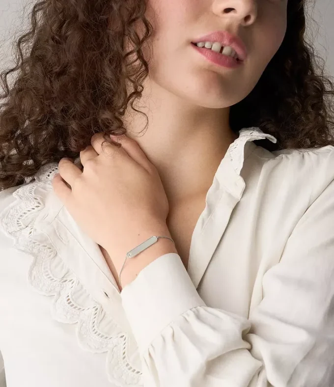 Bracelet d&rsquo;identification Sadie en acier inoxydable