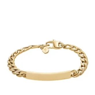 Bracelet d&rsquo;identité Ellis en acier inoxydable doré