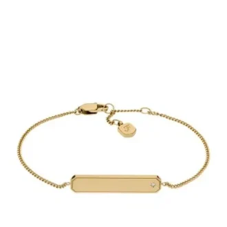 Bracelet d&rsquo;identité Sadie en acier inoxydable doré