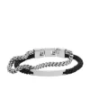 Bracelet double rang Ellis en nylon noir et acier inoxydable Bracelet double rang Ellis en nylon noir et acier inoxydable