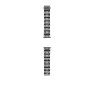 Bracelet en acier inoxydable fumé à trois rangées de 22 mm