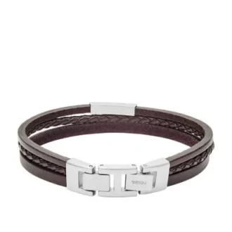 Bracelet en cuir à plusieurs rangs Townsman marron