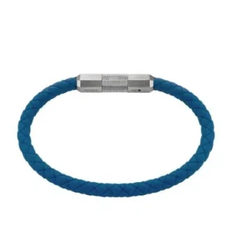 Bracelet en silicone bleu marine à texture moletée